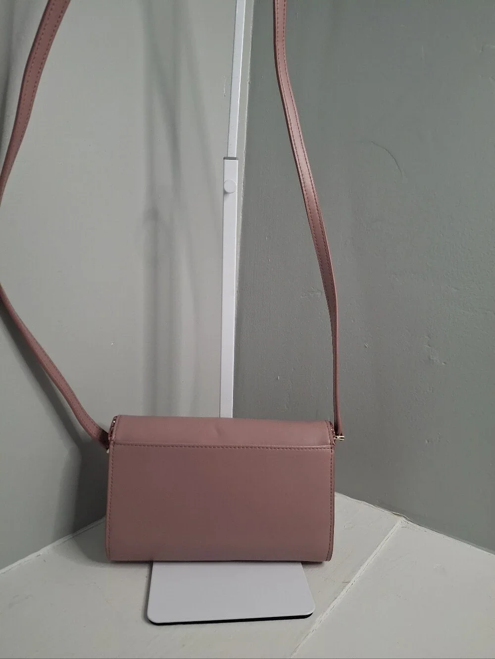 Kate Spade Blush Pink Glitter Trim Crossbody Bag Wallet EUC Like New